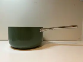 Caraway Home 850010865287 Non-stick Sauce Pan 3- Quart Non-toxic Ceramic Round Green Without Ut Lid
