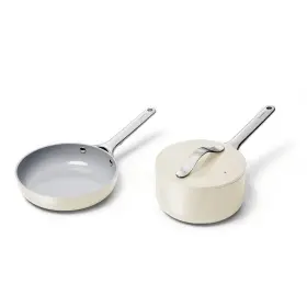 Cw-mnfs-101 Caraway Home Non-stick Mini Fry Pan Sauce Duo Ceramic Oven Safe Cream