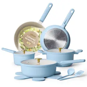 17580559327 Carote 14-piece Ceramic Nonstick Cookware Set With Utensils Induction