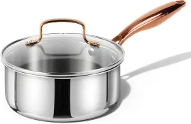 Carote 445046231293 2 Quart Stainless Steel Saucepan Set Non-toxic 3-ply Cookware