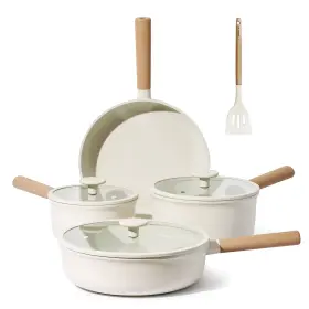 Carote 666945547514 Nonstick Pots And Pans Set 8 Pcs Induction Kitchen Cookware Sets White