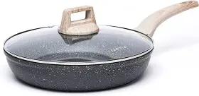 Carote 705353489471 Nonstick Frying Pan Skillet Non Stick Granite Fry With Glass Lid Egg
