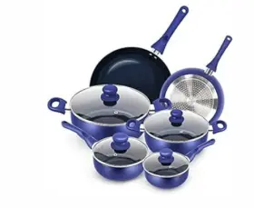 Carote 708111533485 Kutime 10pc Cookware Set Nonstick Pots And Pans Ceramic Blue