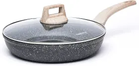 Carote 711181703962 Nonstick Frying Pan Skillet 8 Inch Non Stick Granite Fry With Glass Lid