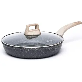Carote 783919294899 Nonstick Frying Pan Skillet Non Stick Granite Fry With Glass Lid Egg