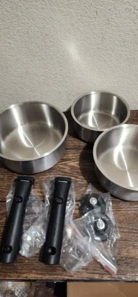 94594197 Carote 10pc Stainless Steel Cookware Set With Detachable Handle Black