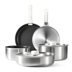 A08243 Carote Pots And Pans Set Non Stick 9pcs Stainless Steel Cookware Detachab