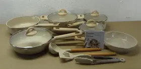 A08285 Carote Ceramic Pans And Pots Set 13 Pcs Industion Kitchen Non-stick Cookware Taupe