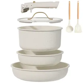 A09634 Carote 7pcs Pots And Pans Set Non Stick Cookware With Detachable Handle Kitche