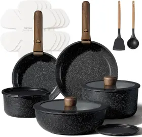 A10205-1 Carote 19pc Nonstick Cookware Set Detachable Handle