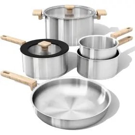 A10228 Carote 7-pcs Stainless Steel Cookware Set Pots Pans Cool Handle All Stovetops