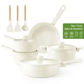 A10529 Carote Ceramic Cookware Sets 12 Pcs Pots And Pans Set Non Toxic