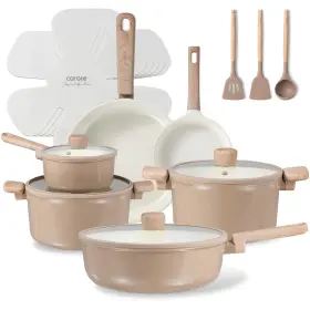 A10958 Carote 18pcs Ceramic Pots And Pans Set Non Stick Healthy Cookware Pfas/pfoa Fr
