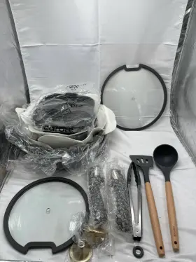 A11268 Carote 19pc Nonstick Cookware Set Dark Gray Detachable Handle Induction