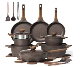 A12863 Carote 26pcs Pots And Pans Set Non Stick Cookware 26 Piece Brown