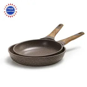 A12966 Carote Pan Set 9.5 11 Non Stick Granite Chef Induction Compatible Egg Frying