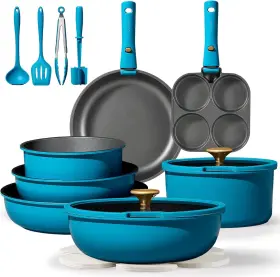A13991 Carote 21pcs Pots And Pans Set Nonstick Cookware Detachable Handle