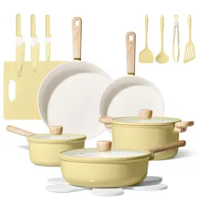 A14397 Carote 24 Piece Ceramic Cookware Set Nonstick Pots And Pans Kitchen 24pcs Sets