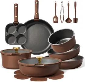 A14908 Carote 21pcs Pots And Pans Set Nonstick Cookware Detachable Handle Induction