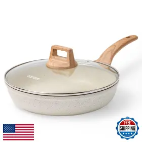 B09tp7kd2d Carote 10 Inch Nonstick Granite Frying Pan Skillet With Glass Lid Pfoa Free White