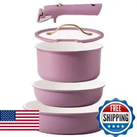 B0fq2mvgs8 Carote 5pcs Pots And Pans Set Nonstick Cookware Detachable Handle Rv Kitchen Ind