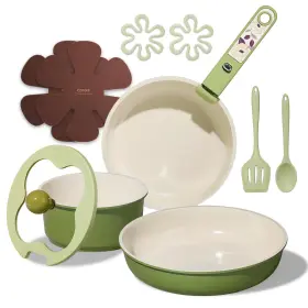 B0fwzg892t Carote 11pcs Ceramic Cookware Set Pots And Pans Non Stick Induction Kitche