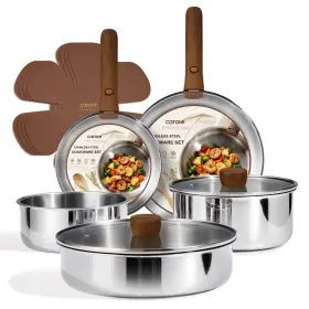 B0gcf371nj Carote 13 Pcs Triply Stainless Steel Cookware Set With Detachable Handle Pots And P B0gcf371nj Carote 13 Pcs Triply Stainless Steel Cookware Set With Detachable Handle Pots And P