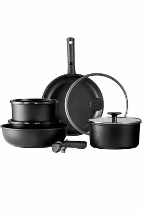 B222 Carote 11pcs Pots And Pans Set Non Stick Cookware Detachable Handle
