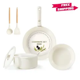 C07792 Carote Ceramic Cookware Set Non-toxic Removable Pots And Pans 8-piece Inductio