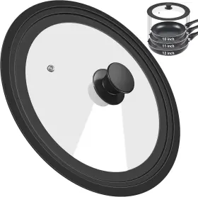 Casaculina 744110569674 Universal Lid For Pots Pans And Skillets Tempered Glass With Heat Resistan