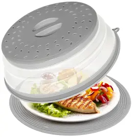 Casaculina 782765397365 2 In 1 Microwave Splatter Cover And Silicone Mat Vented Collapsible