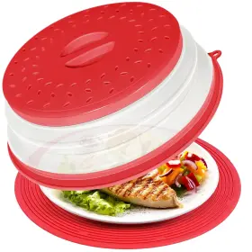 Casaculina 782765397372 2 In 1 Microwave Splatter Cover And Silicone Mat Vented Collapsible