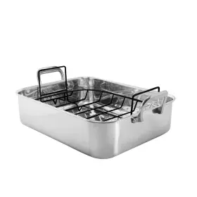 Sl60-38rkc Chantal Stainless Steel Roasting Pan With Nonstick Rack 15.5 Inch X 12 4