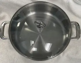 Slin34-280c Chantal Induction 21 Steel Saute Pan With Glass Lid Slin34-280 5 Quart 12 Inch