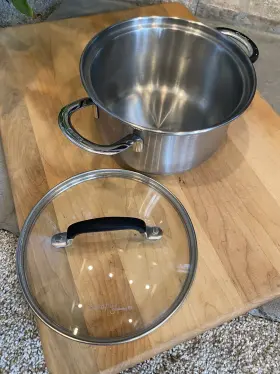 Slsa32-160 Chantal Soup Pot Saucepan 2 Quart Stainless Double Handle With Lid -read