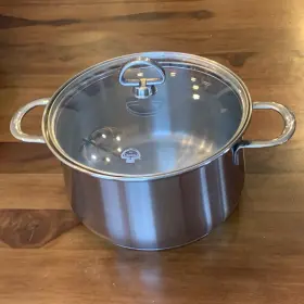 Slsa32-200 Chantal Stew Pot Saucepan 4 Quart Stainless Double Handle And Glass Lid