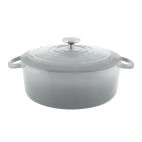 Tc32-280 Chantal 7 Quart Round Cast Iron Dutch Oven Fade Grey