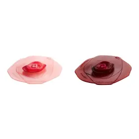 Charles Viancin 700527519951 - Set Of 2 Rose Dark Red 4 Silicone Drink Covers-airtight Se