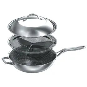 827-172 Chef Jet Tila 4-piece Hybrid Nonstick Stainless Steel Chefs Pan Set Refurbished