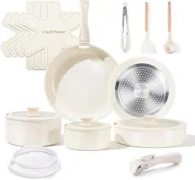 Chef Power 711181112306 Ceramic Cookware Set Non Toxic With Detachable Handles Healthy Nonst
