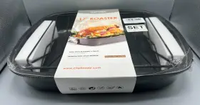 Chefmade 930776317894 Turkey Roasting Pan With V Rack 17 Inch Deep Non Stick