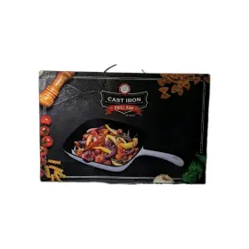 Chefs Counter 849808002720 Brand New Cast Iron Grill Pan 10 Inch Square White Enamel Coating