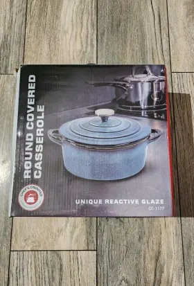 Chefs Counter 849808011777 Round Covered Casserole Unique Reactive Glaze Stoneware New