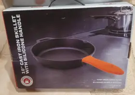 Cc-1336-or Chefs Counter 10 Inch Cast Iron Skillet With Silicone Handle Cover Pre Seasoned Nib
