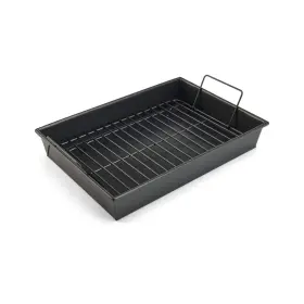 5241809 Chicago Metallic Pro Non-stick Roast And Broil Baking Pan With Rack 13-inch-by-9-inch Dark Gray