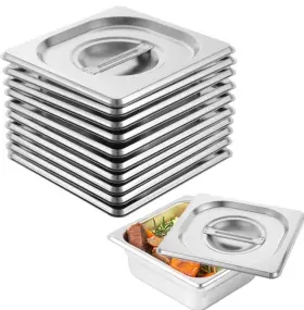 Choice 400010171743 13 Pcs 1/6 Steam Table Pan Lids Stainless Steel Dustproof Cover