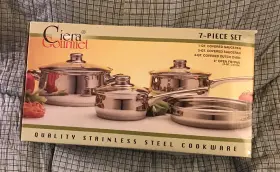 Ciera Gourmet 738294503449 Stainless Steel Cookware 7 Piece Set In Silver New