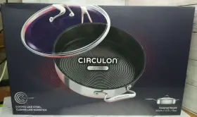 Circulon 051153300165 Steelshield Nonstick 5 Quart Covered Saute Pan With Helper Handle Damaged Box