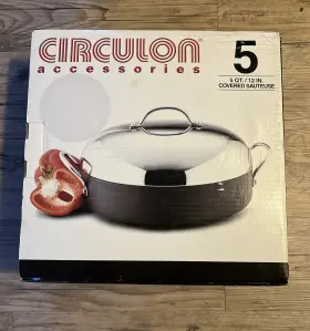 Circulon 051153803024 5 Qt. 12 Inch Covered Sauteuse Hard Anodized New-price Reduced