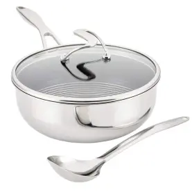 30017 Circulon Chef Pan 3-pcs Stainless Steel Dishwasher Safe Cookware Silver With Lid